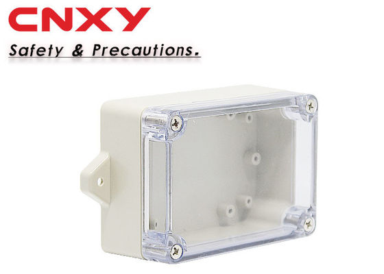 0.1 Kg Flanged Plastic Box , Clear Waterproof Enclosure ABS Material