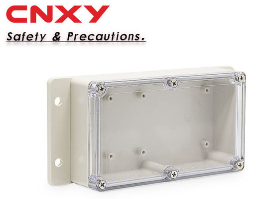 Dustproof Flanged Plastic Box , Clear Waterproof Enclosure 158*90*46 Mm